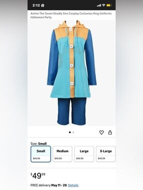 The Seven Deadly Sins Women’s Hooded Cosplay Tunic Set in Teal and Orange